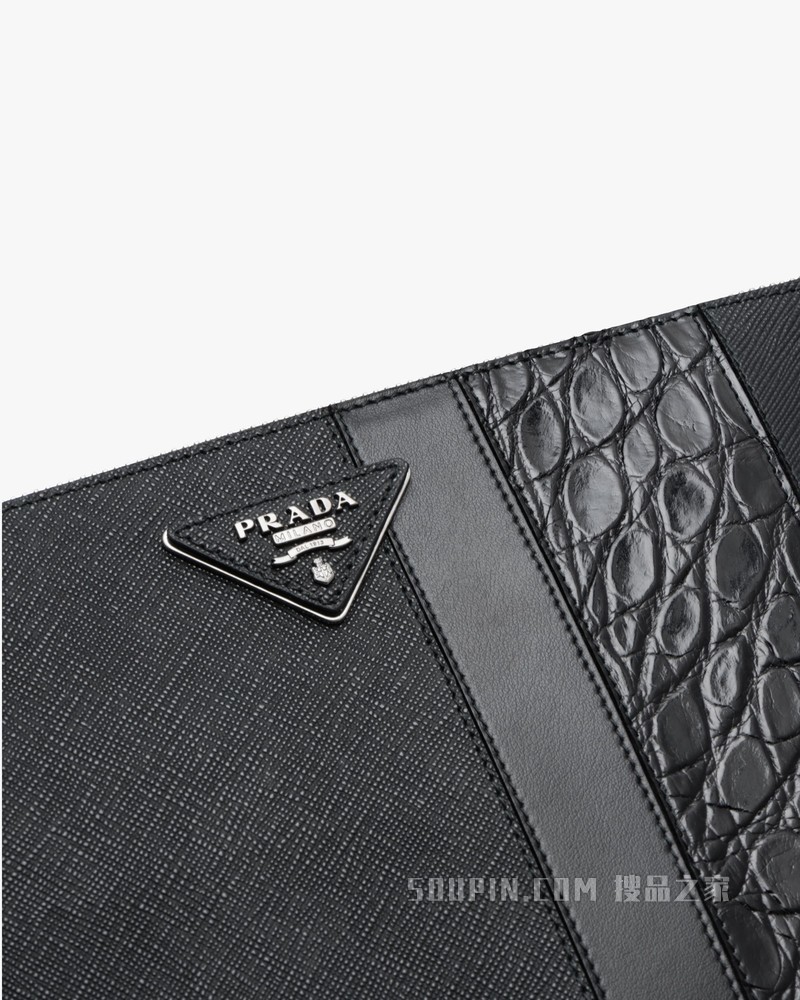Saffiano 皮革手拿包