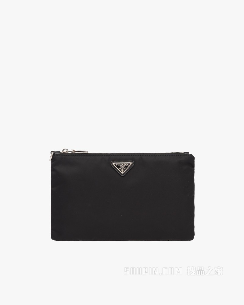 Re-Nylon 再生尼龙和Saffiano 皮革手拿包