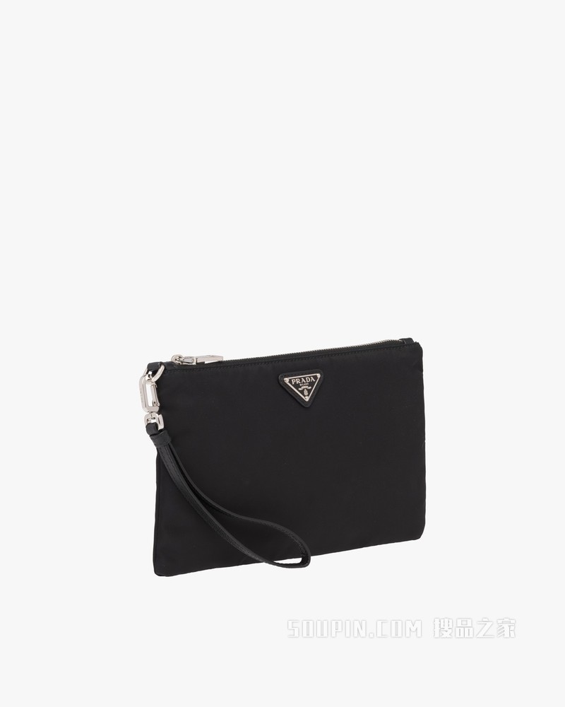 Re-Nylon 再生尼龙和Saffiano 皮革手拿包