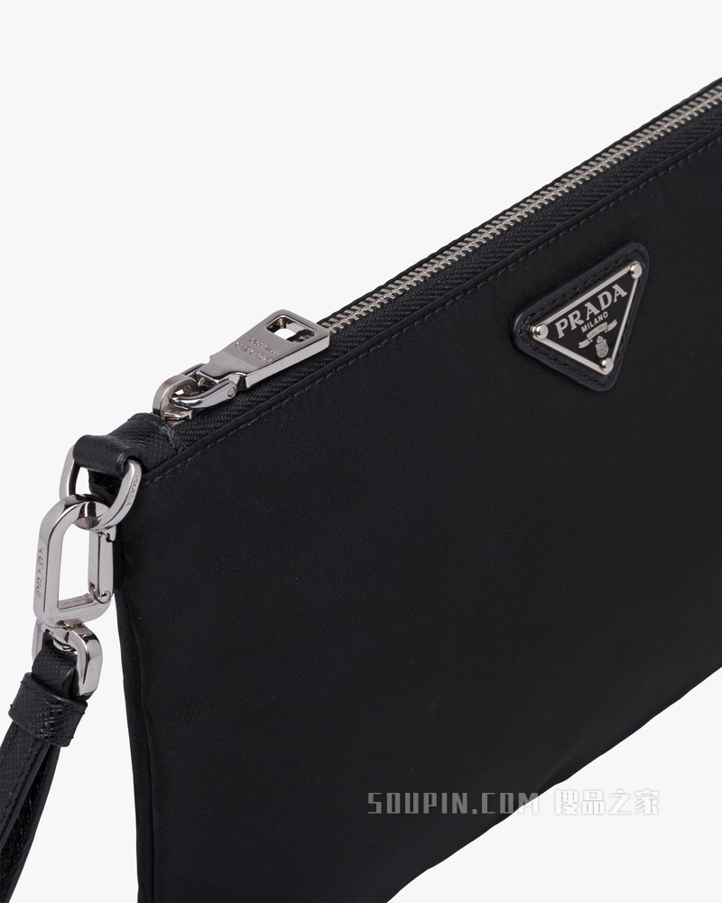 Re-Nylon 再生尼龙和Saffiano 皮革手拿包