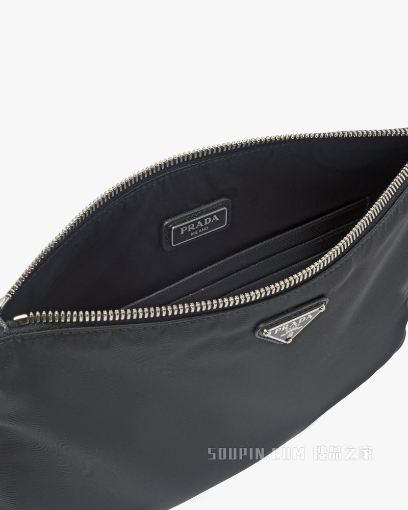Re-Nylon 再生尼龙和Saffiano 皮革手拿包