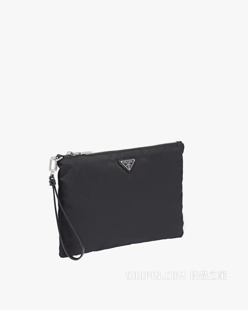 Re-Nylon 再生尼龙和Saffiano 皮革手拿包