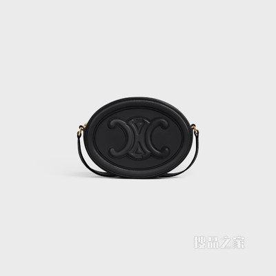 OVAL CUIR TRIOMPHE 光滑牛皮革椭圆形手袋 黑色-38NO