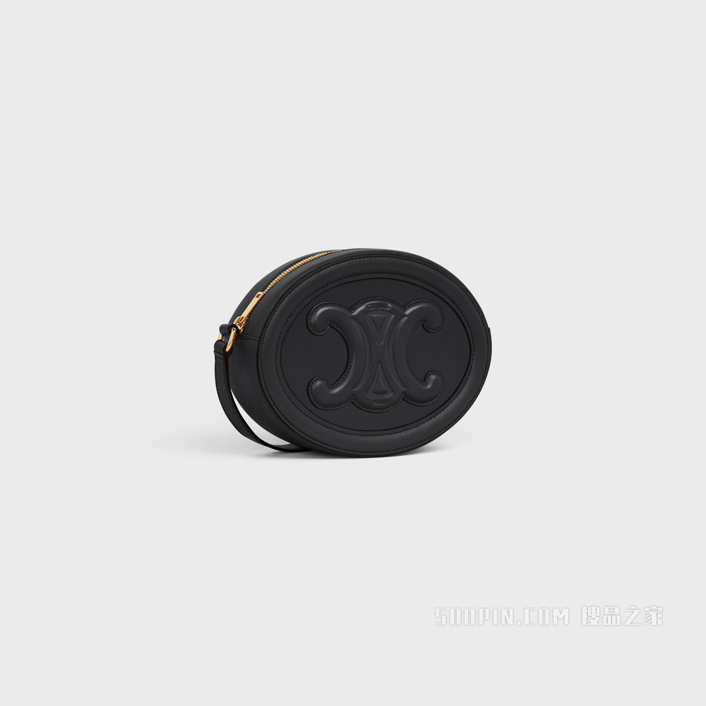 OVAL CUIR TRIOMPHE 光滑牛皮革椭圆形手袋 黑色-38NO