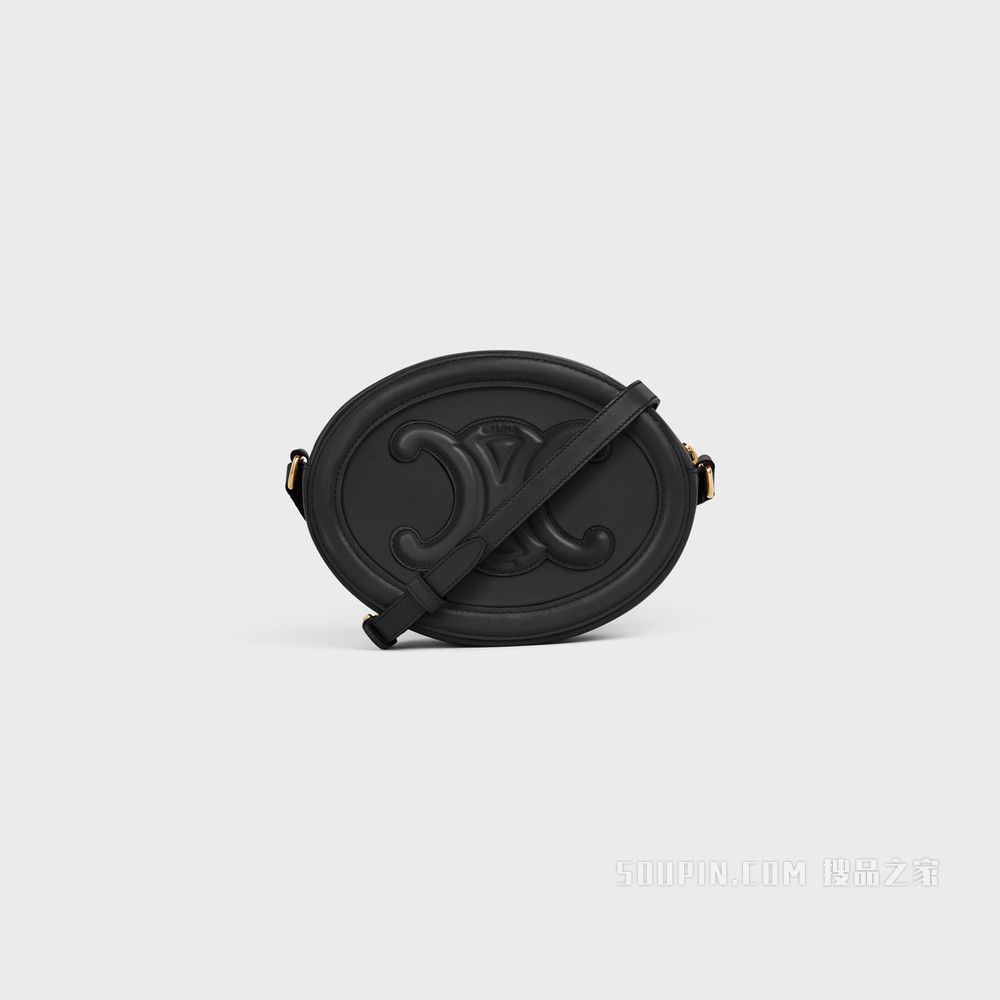 OVAL CUIR TRIOMPHE 光滑牛皮革椭圆形手袋 黑色-38NO