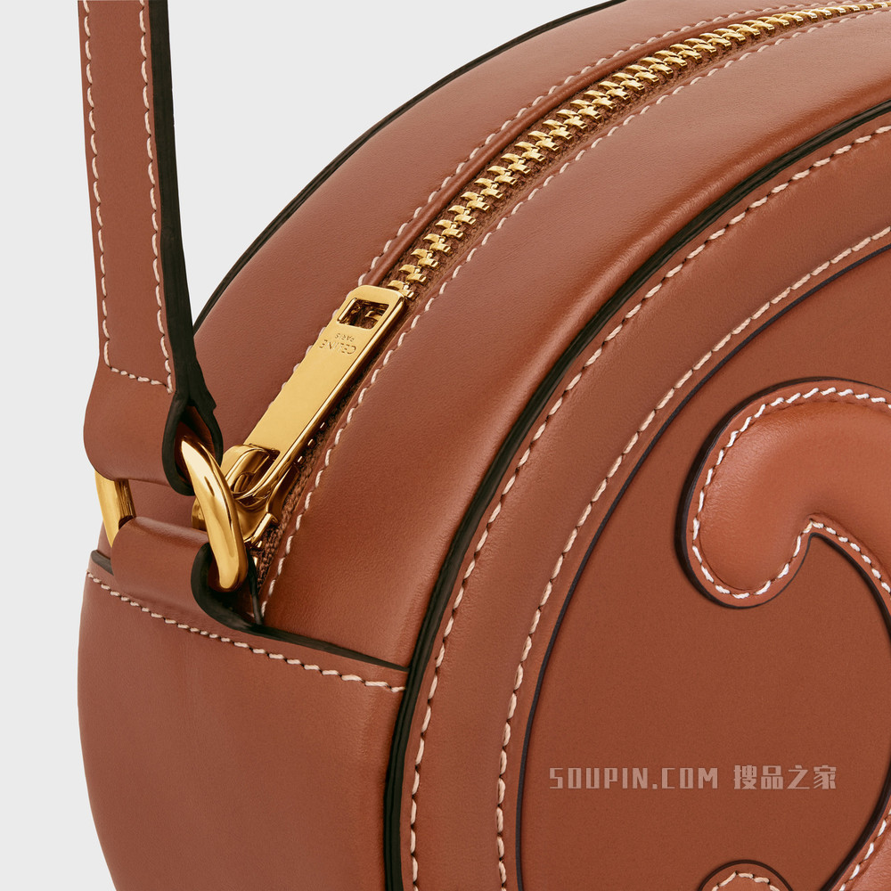 OVAL CUIR TRIOMPHE 光滑牛皮革椭圆形手袋 黄褐色-04LU