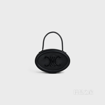 OVAL CUIR TRIOMPHE 光滑牛皮革椭圆形化妆包 黑色-38NO