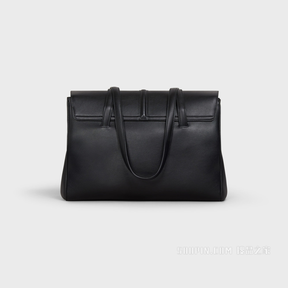Soft 16中号光滑牛皮革手袋 黑色-38NO