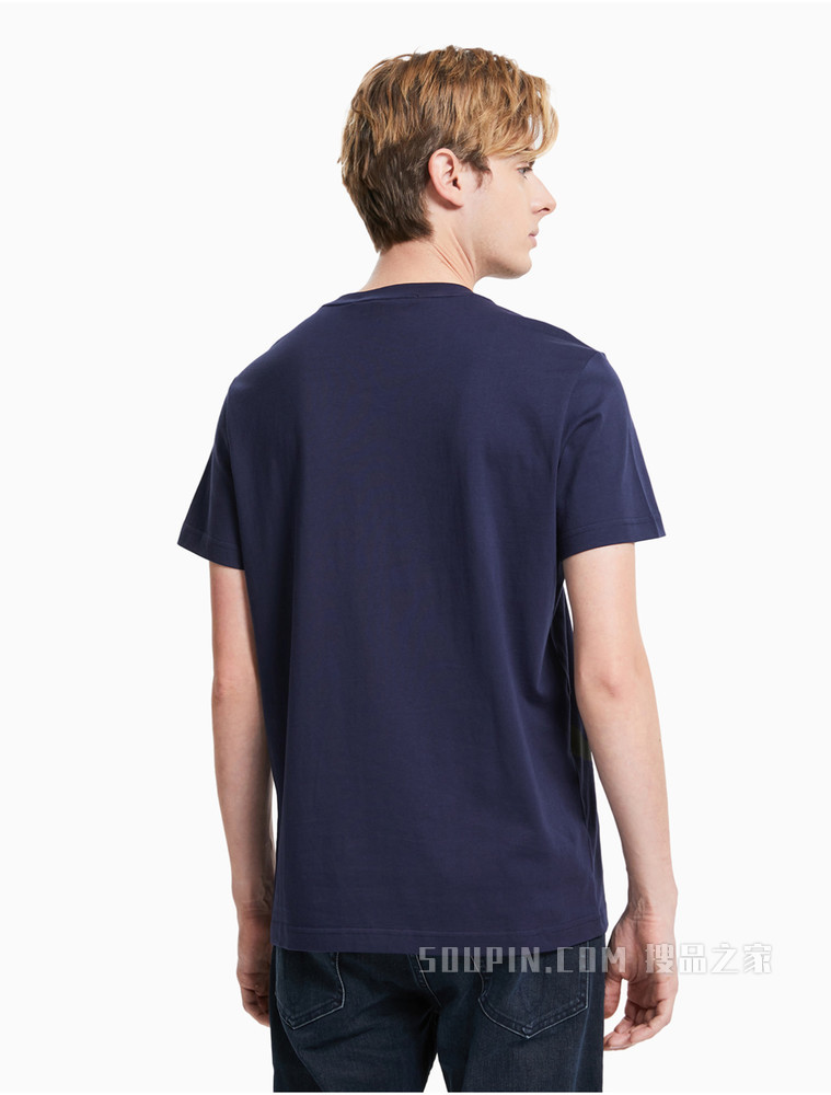 Calvin Klein 男装全棉撞色LOGO短袖T恤J318471