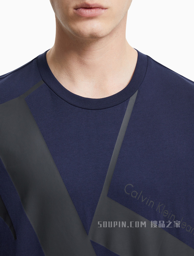 Calvin Klein 男装全棉撞色LOGO短袖T恤J318471