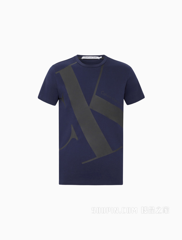 Calvin Klein 男装全棉撞色LOGO短袖T恤J318471