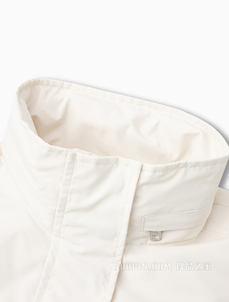 Calvin Klein 女士拉链立领印花LOGO单夹克外套J218468