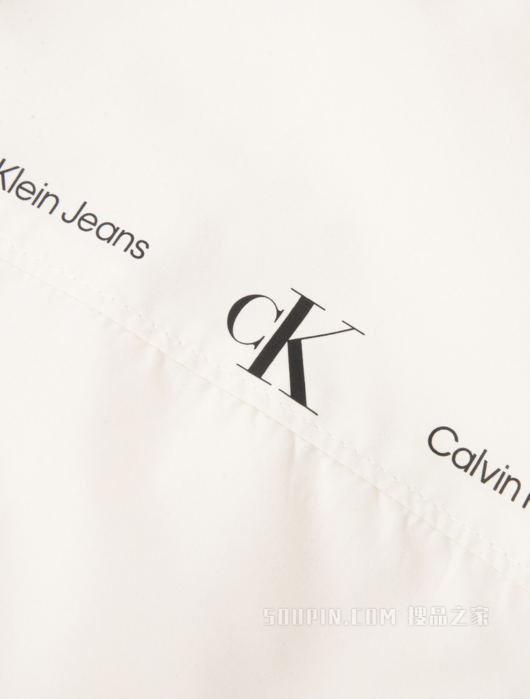 Calvin Klein 女士拉链立领印花LOGO单夹克外套J218468