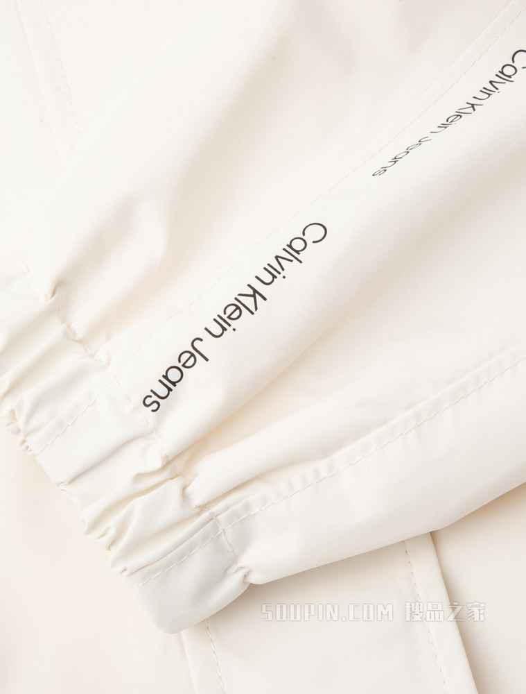 Calvin Klein 女士拉链立领印花LOGO单夹克外套J218468
