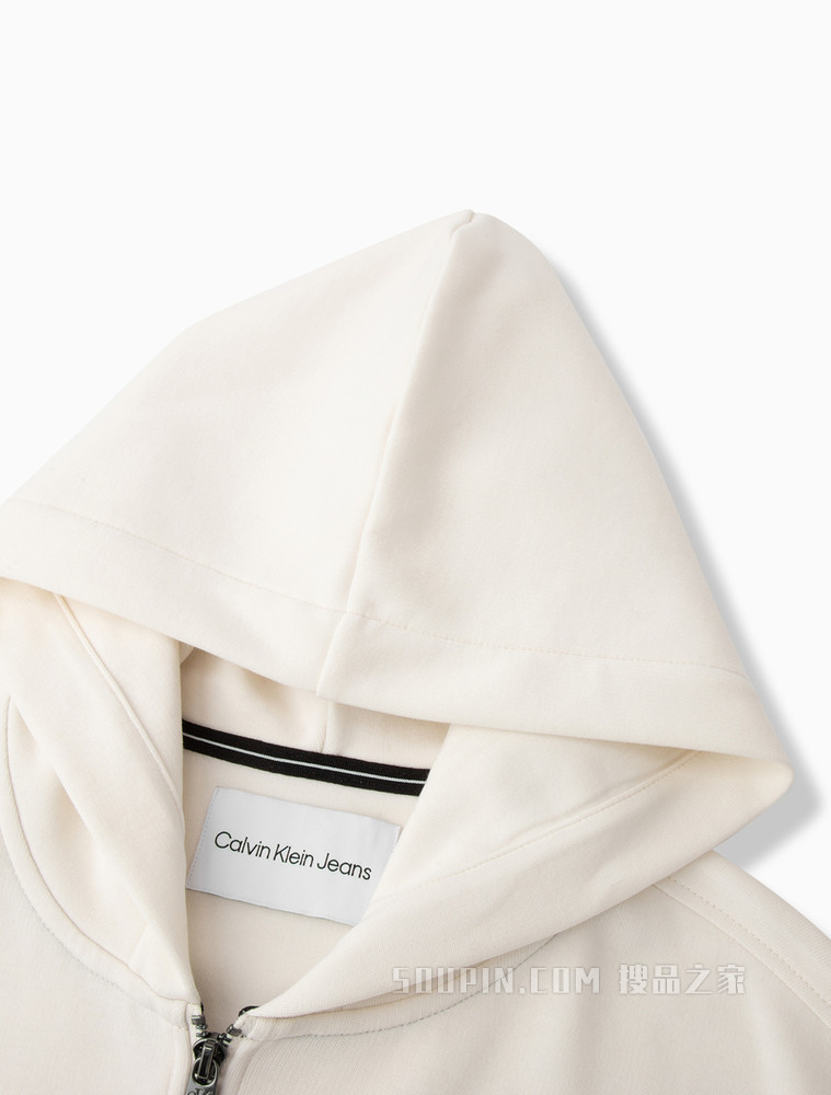 Calvin Klein 女士简约连帽印花LOGO拉链开衫卫衣J217735