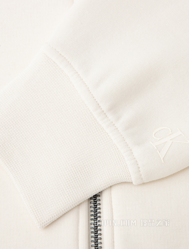 Calvin Klein 女士简约连帽印花LOGO拉链开衫卫衣J217735