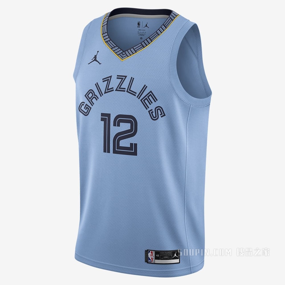 2020 赛季孟菲斯灰熊队 (Ja Morant) Statement Edition Jordan NBA Swingman Jersey 男子球衣