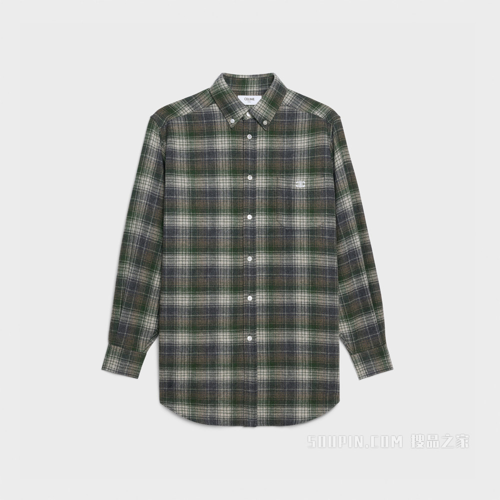 超大版型TRAPPER羊毛衬衫 Raphia/Gris/Foret-11RF