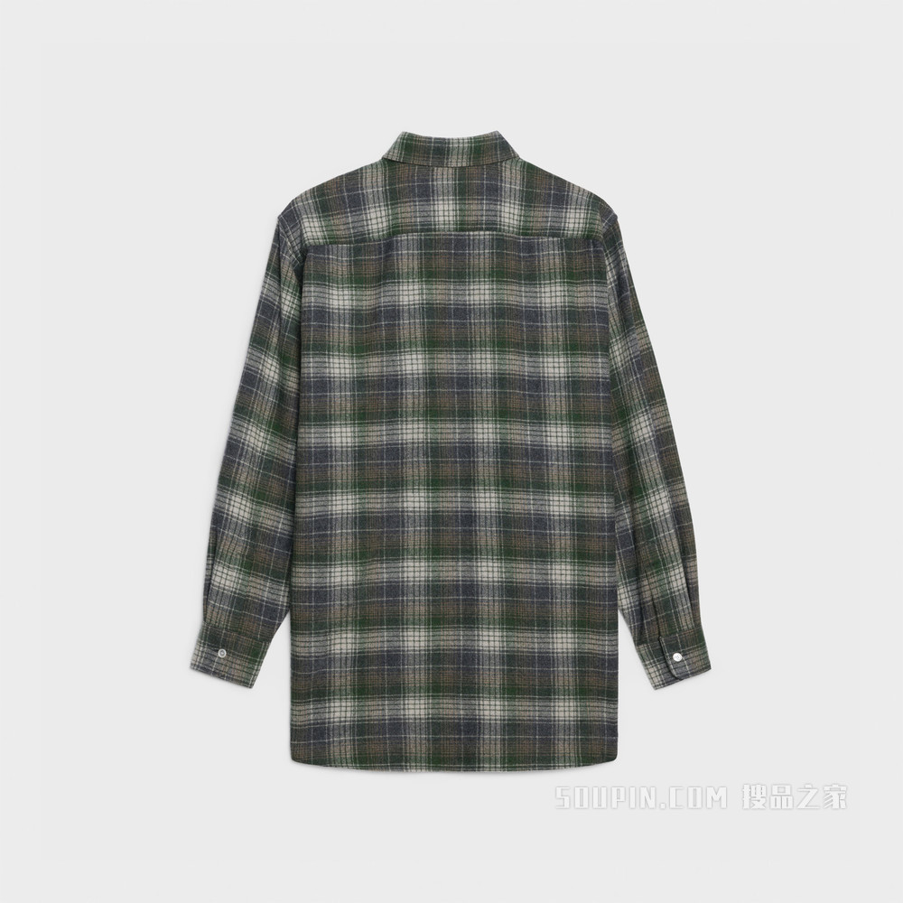 超大版型TRAPPER羊毛衬衫 Raphia/Gris/Foret-11RF