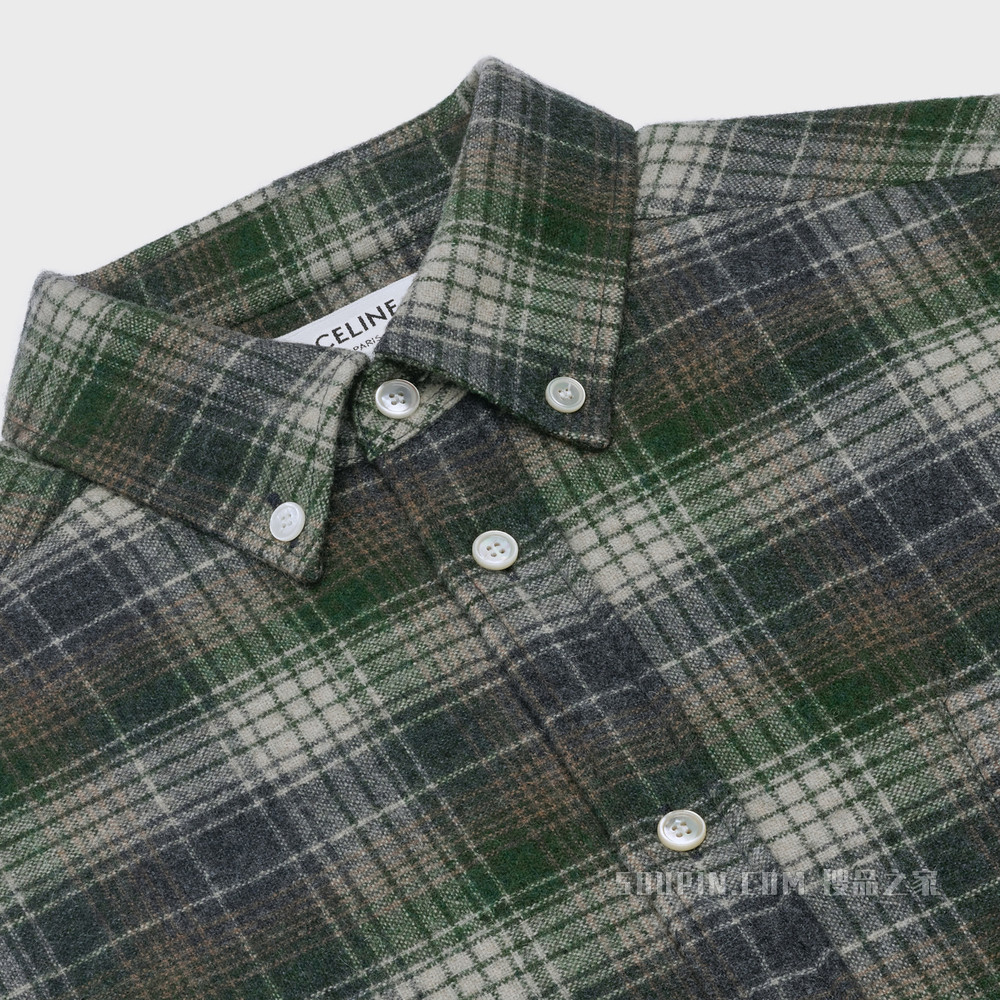 超大版型TRAPPER羊毛衬衫 Raphia/Gris/Foret-11RF