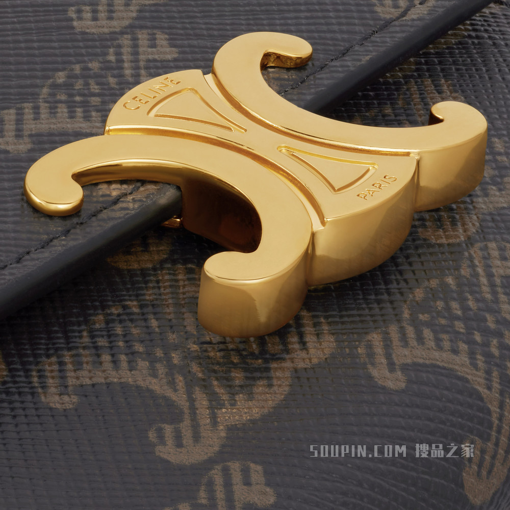 Triomphe Canvas标志印花短款零钱包 黄褐色-04LU