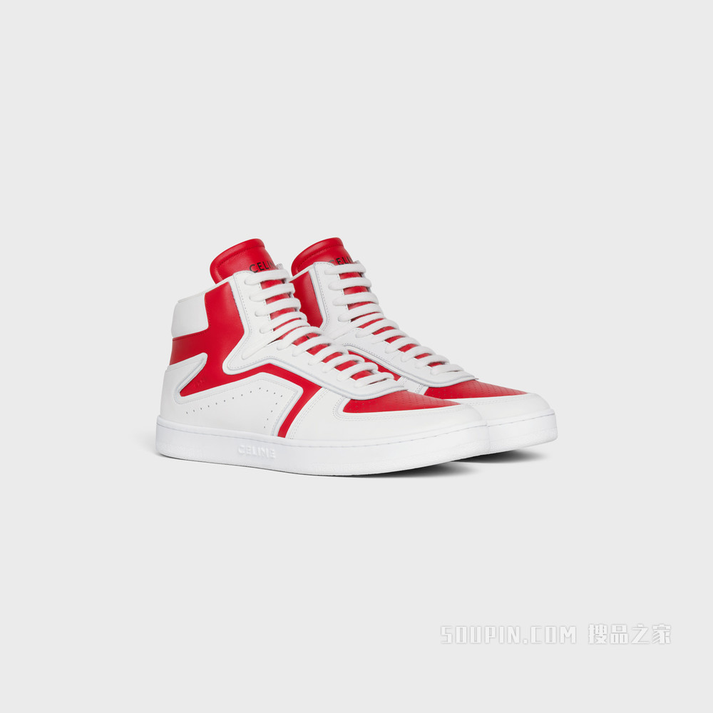 “Z” TRAINER CT-01牛皮革高帮运动鞋 Optic White/Red-01DE