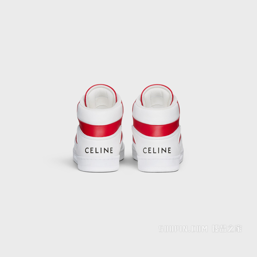 “Z” TRAINER CT-01牛皮革高帮运动鞋 Optic White/Red-01DE
