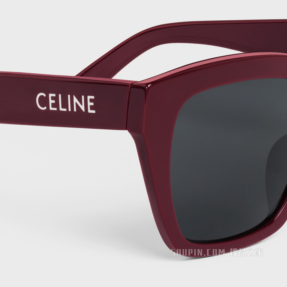 CELINE Monochroms 03醋酸酯太阳眼镜 勃艮第红-28BD