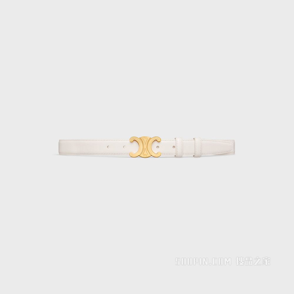 Triomphe 光滑牛皮革腰带 米白色-01RC