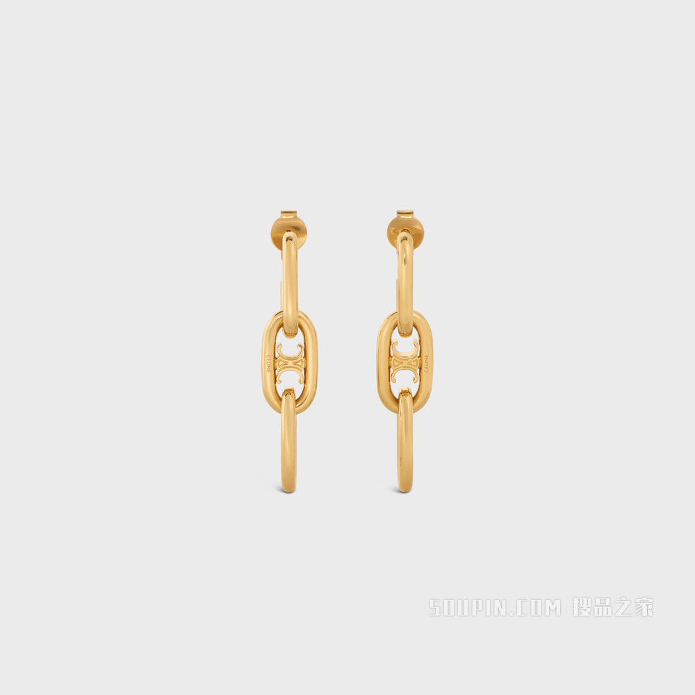 Triomphe金色饰面黄铜垂坠式耳环 金色-35OR