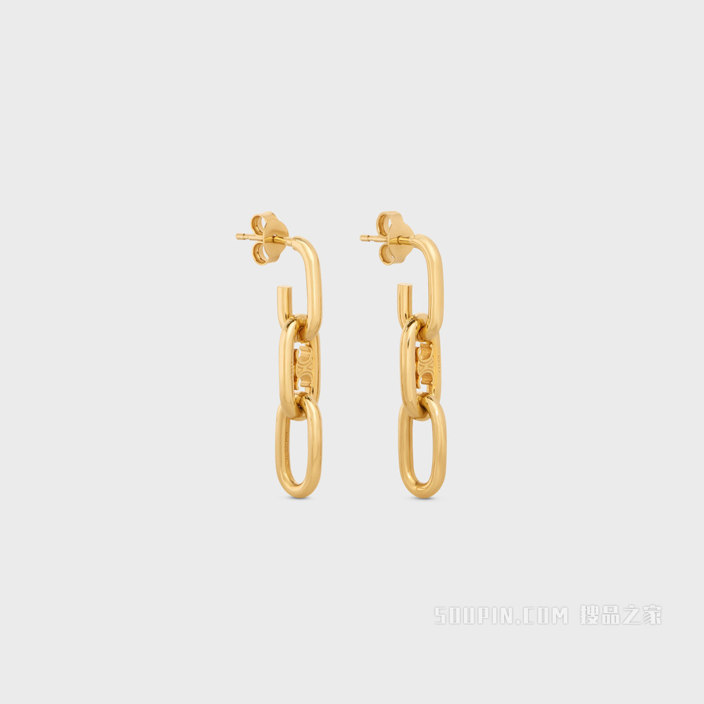 Triomphe金色饰面黄铜垂坠式耳环 金色-35OR