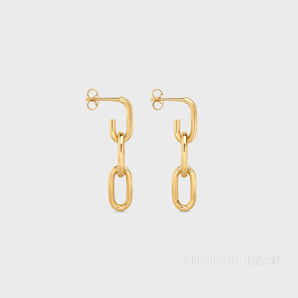 Triomphe金色饰面黄铜垂坠式耳环 金色-35OR