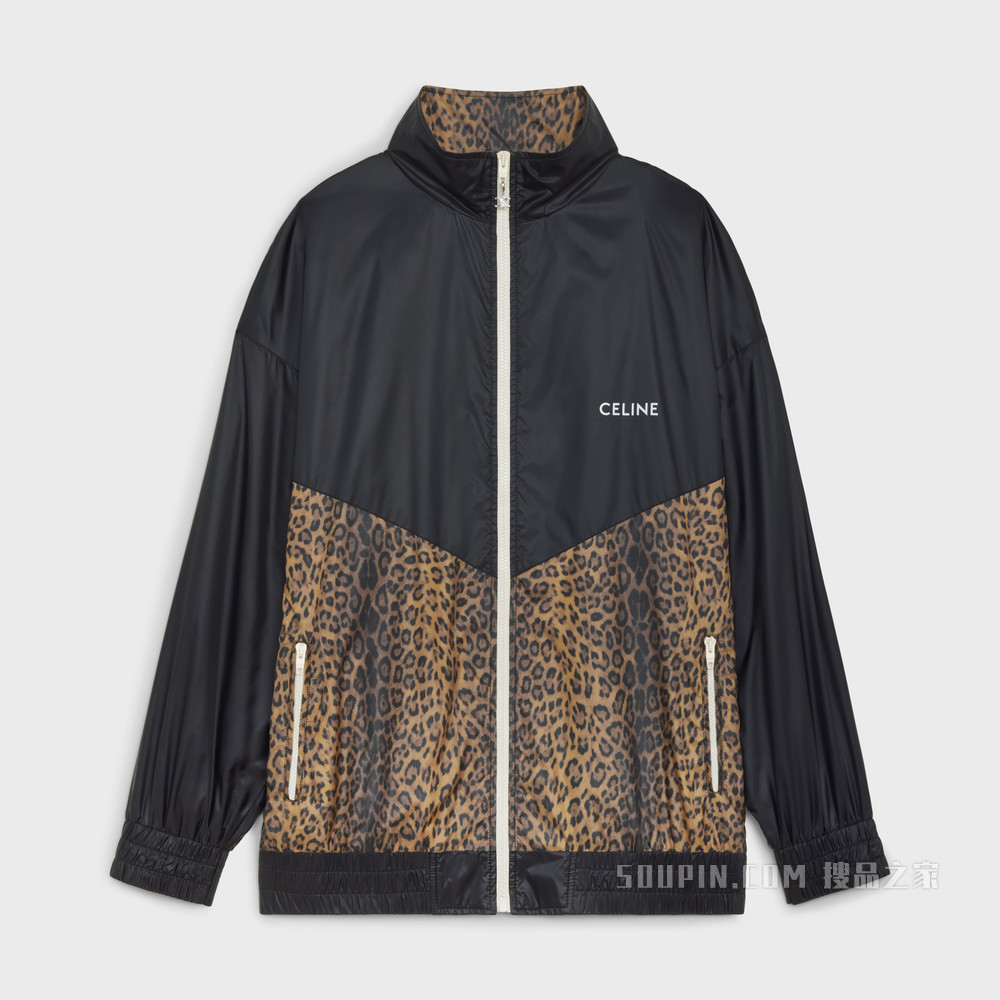 CELINE轻盈锦纶夹克 Black / Leopard-38LP
