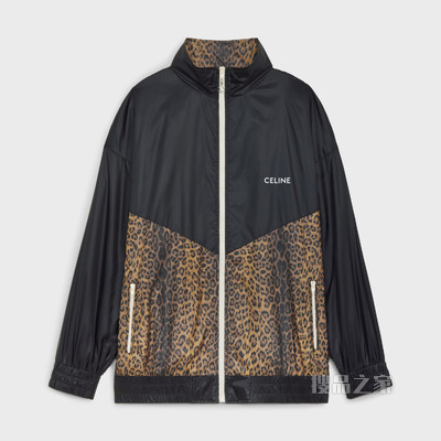 CELINE轻盈锦纶夹克 Black / Leopard-38LP