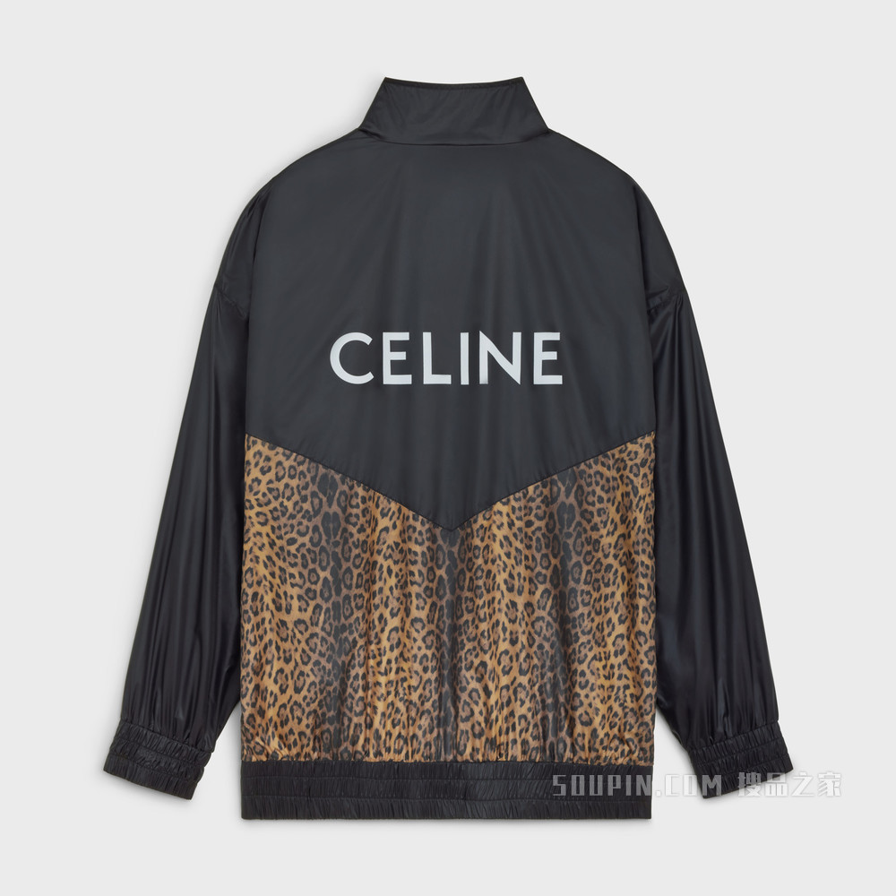 CELINE轻盈锦纶夹克 Black / Leopard-38LP