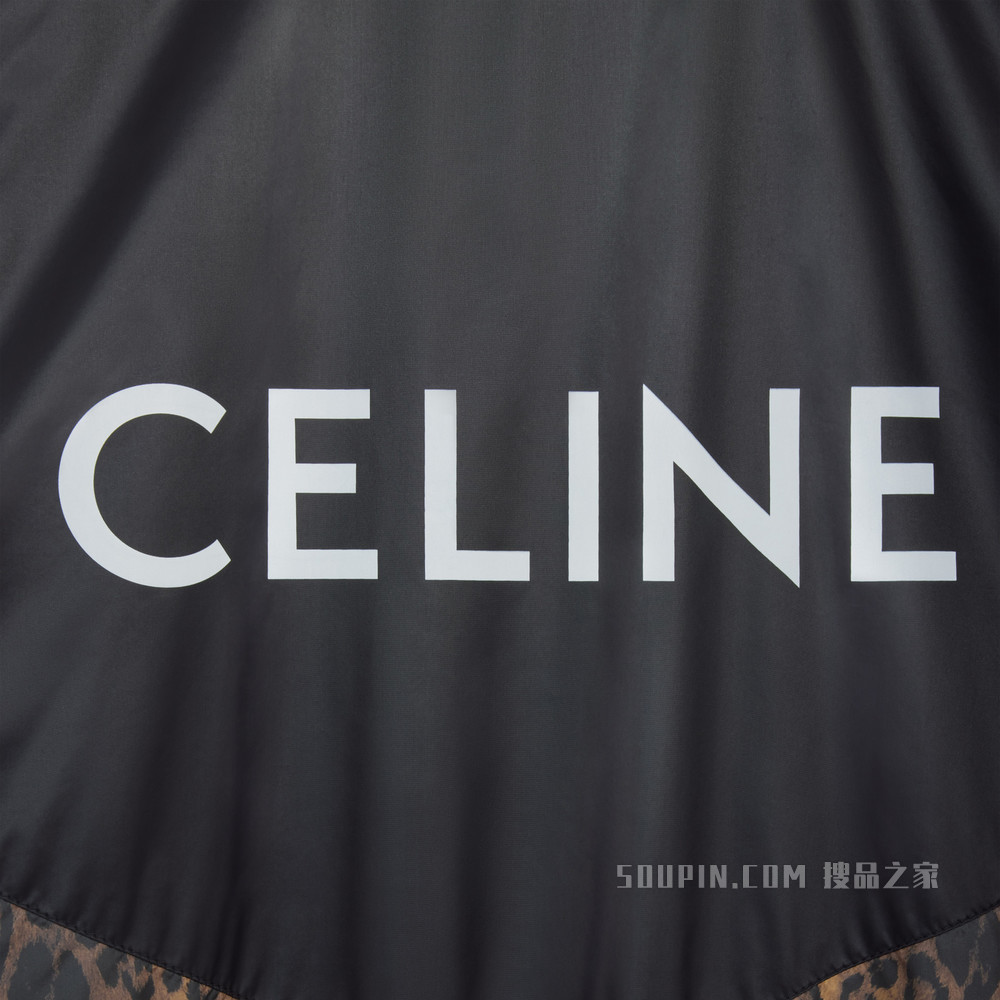 CELINE轻盈锦纶夹克 Black / Leopard-38LP