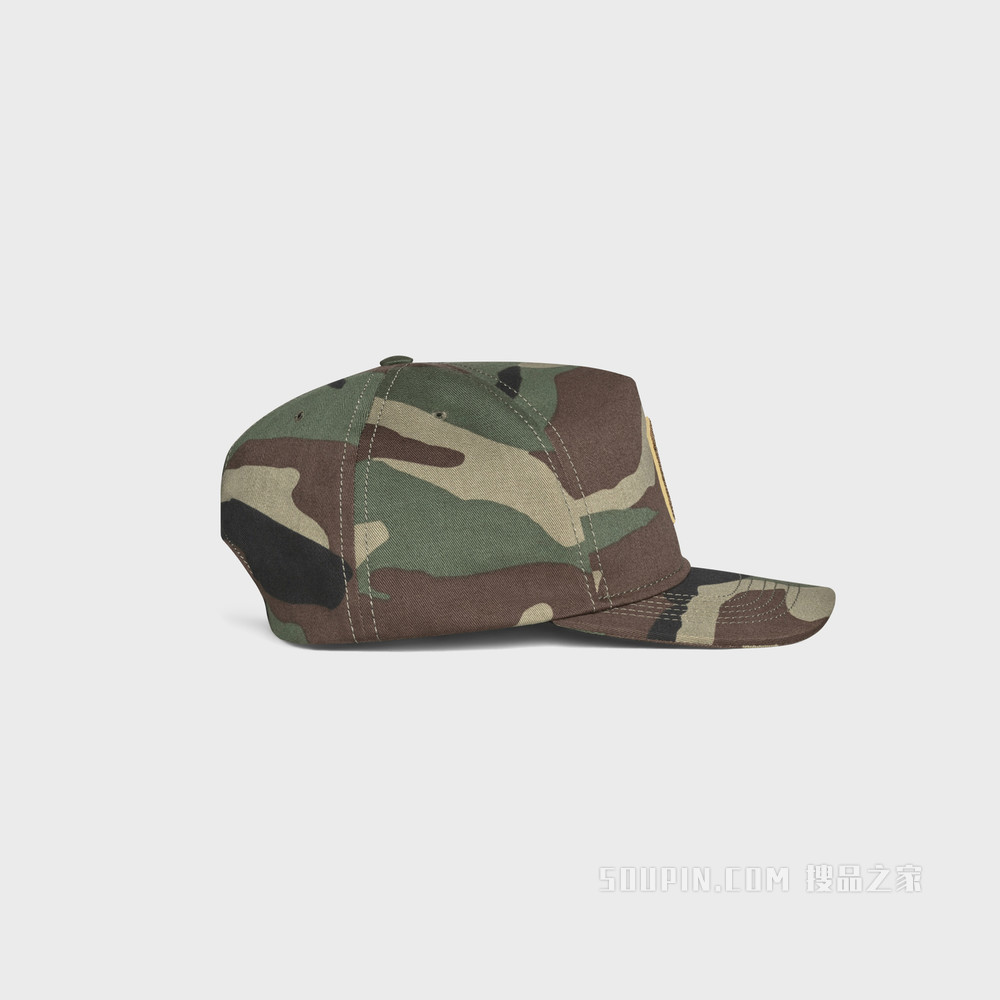 CAP IN PRINTED COTTON KAKI MILITAIRE-02MK