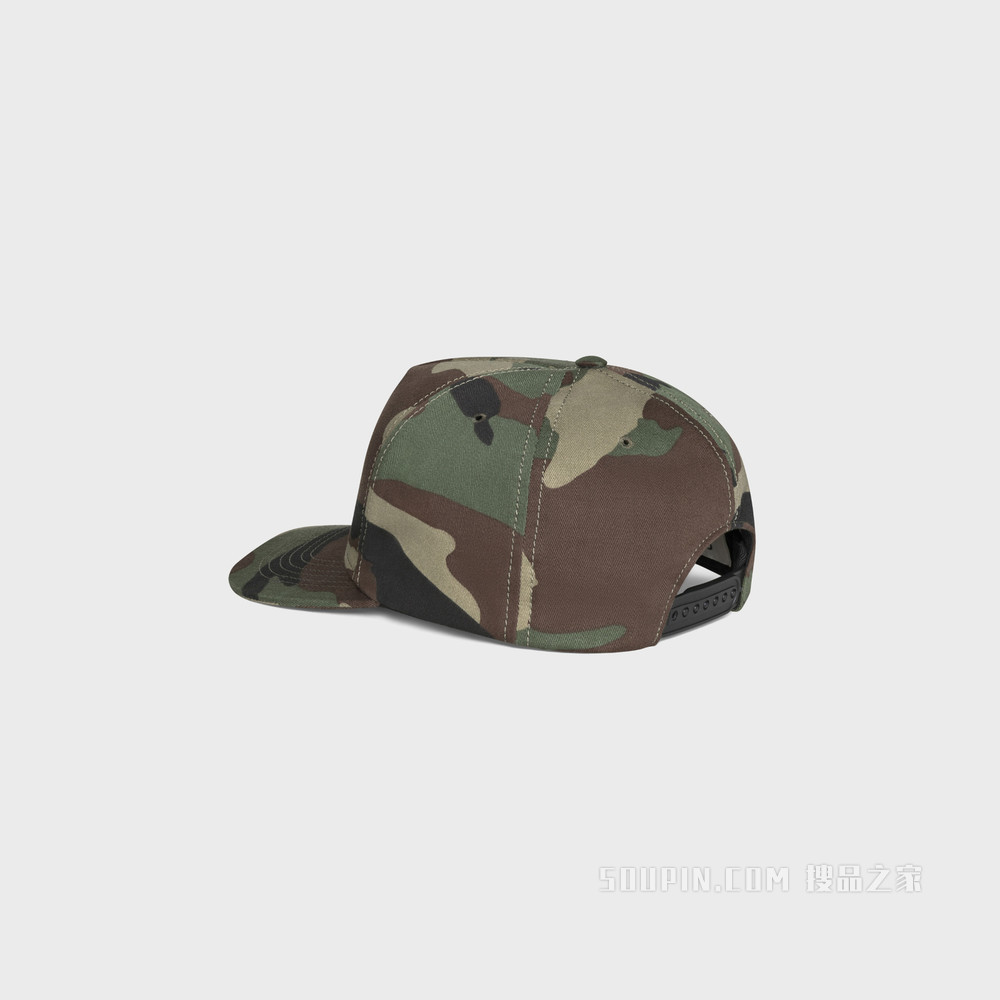 CAP IN PRINTED COTTON KAKI MILITAIRE-02MK