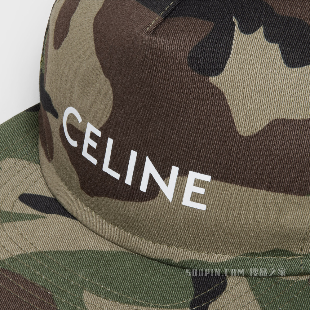 CELINE印花棉质便帽 KAKI MILITAIRE-02MK