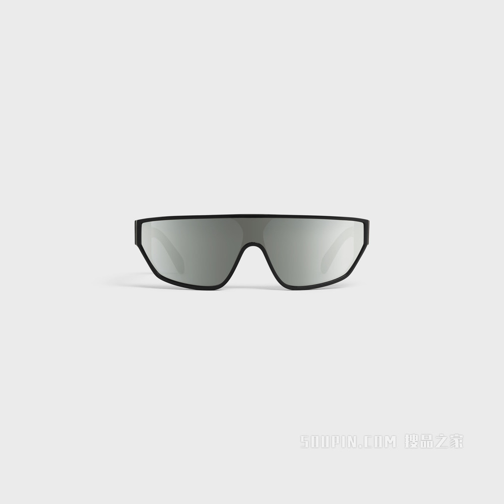 Black Frame 32醋酸酯太阳眼镜，配镜面镜片 黑色-38NO