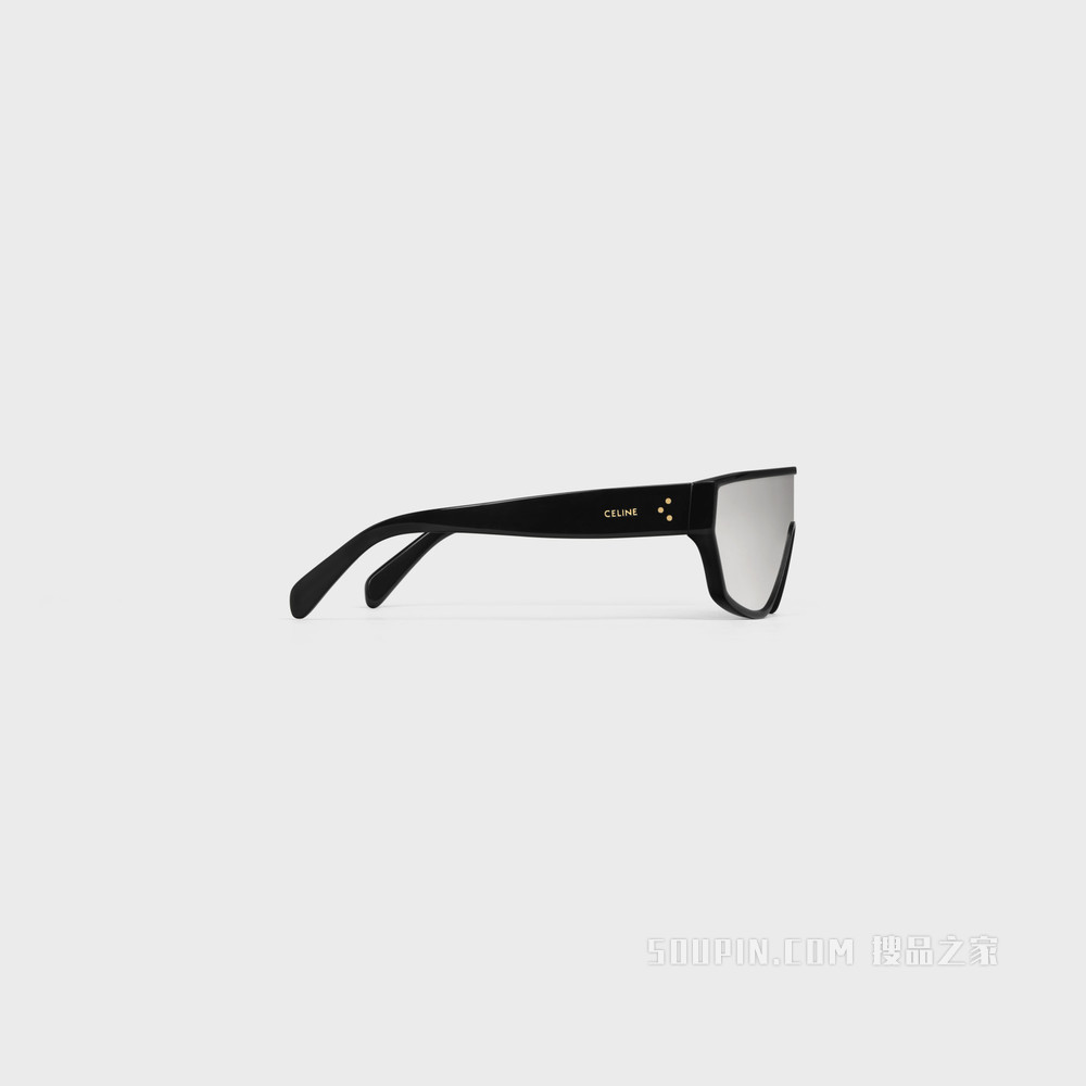 Black Frame 32醋酸酯太阳眼镜，配镜面镜片 黑色-38NO