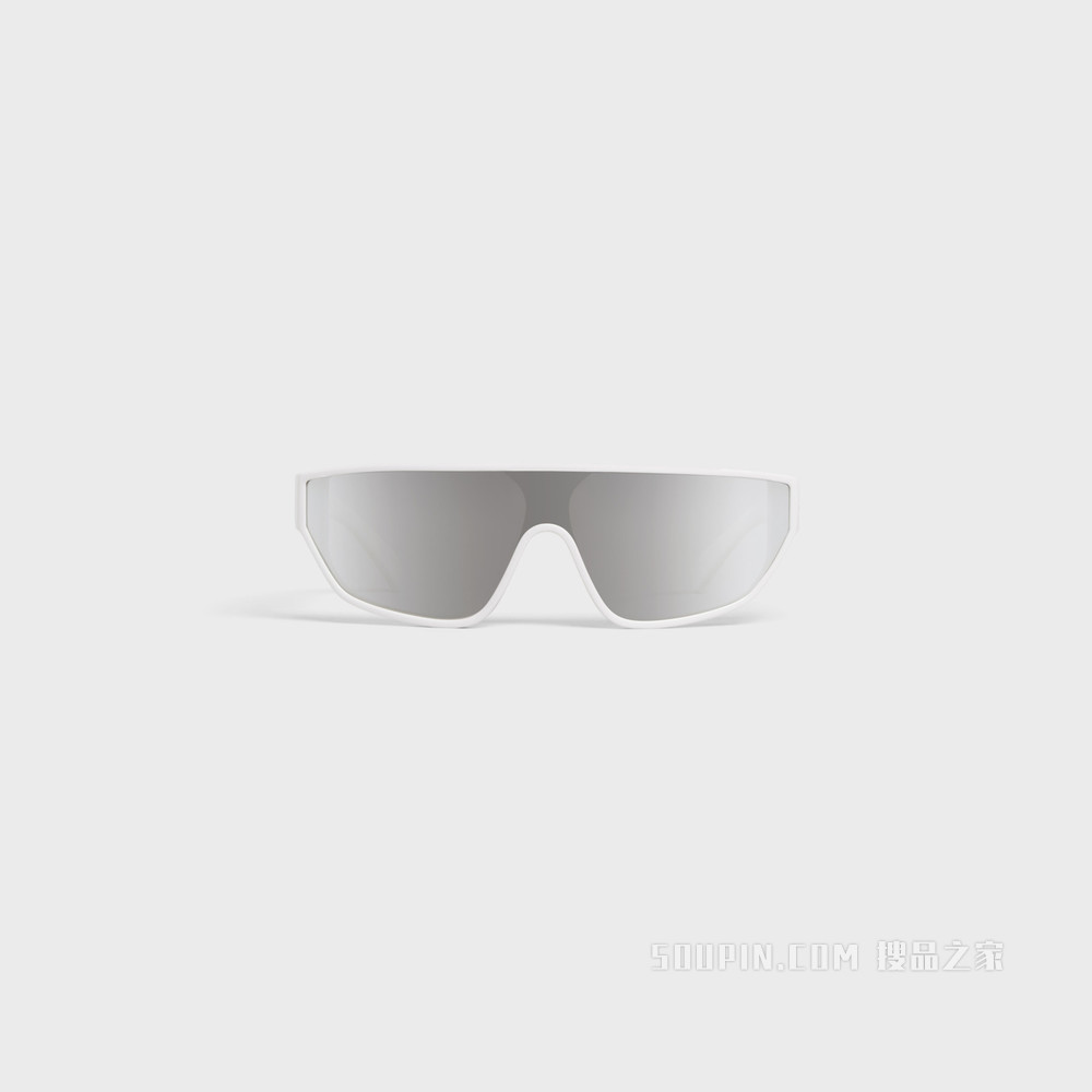 Black Frame 32醋酸酯太阳眼镜，配镜面镜片 白色-01BC