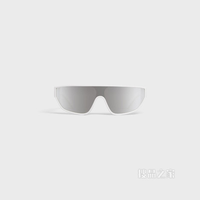Black Frame 32醋酸酯太阳眼镜，配镜面镜片 白色-01BC