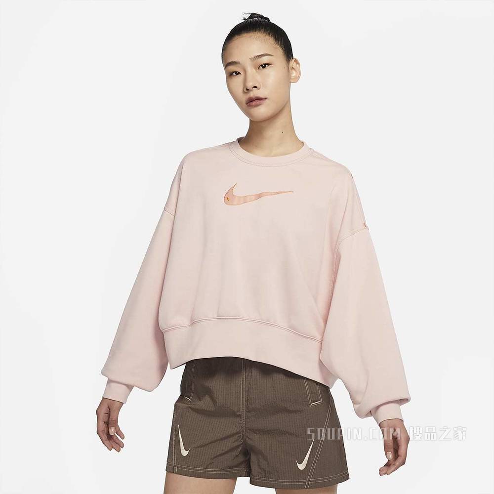 Nike Sportswear Swoosh 女子短款圆领运动衫