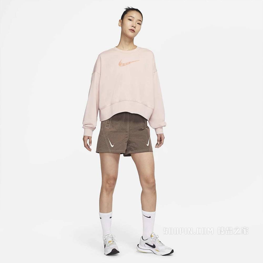 Nike Sportswear Swoosh 女子短款圆领运动衫