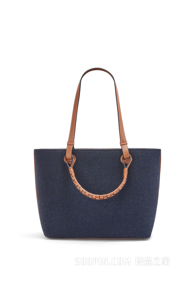 小号羊毛和牛皮革 Anagram Tote 爱心手袋