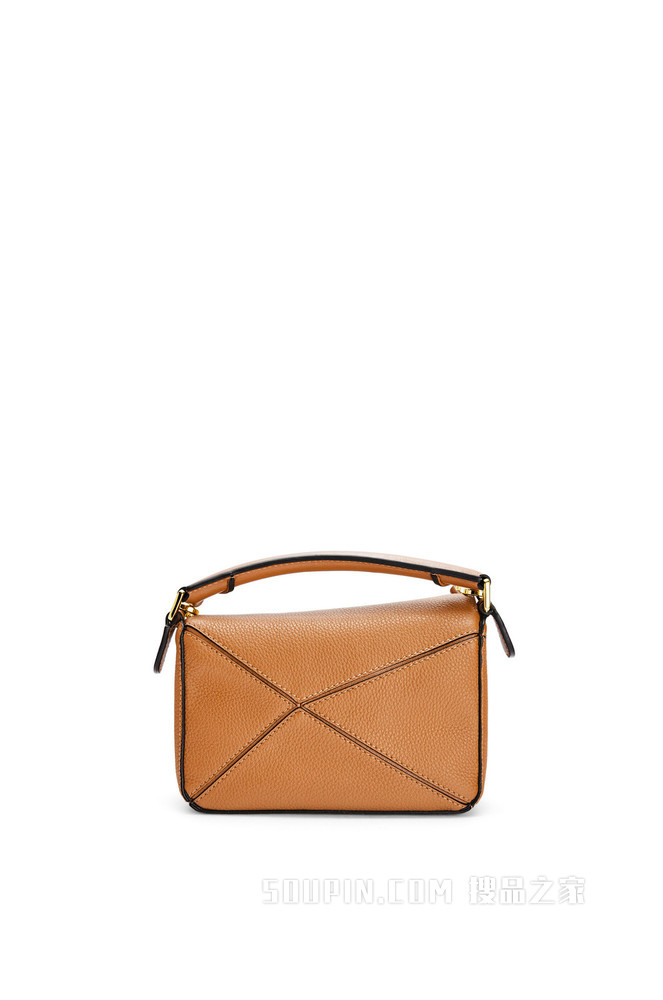 柔软粒面牛皮革迷你 Puzzle 手袋