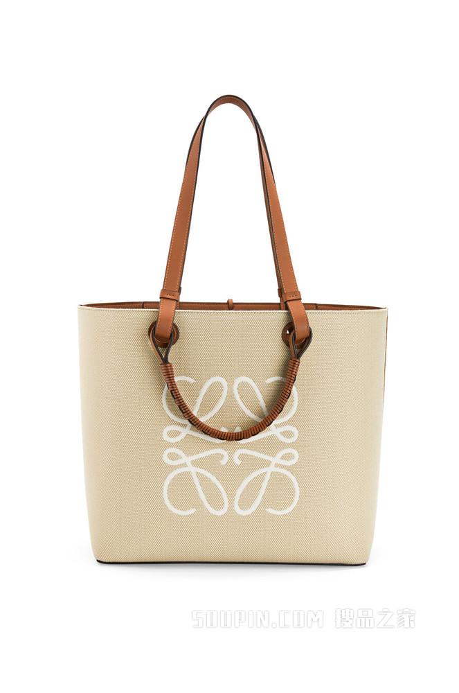 提花布和牛皮革 Anagram Tote 手袋