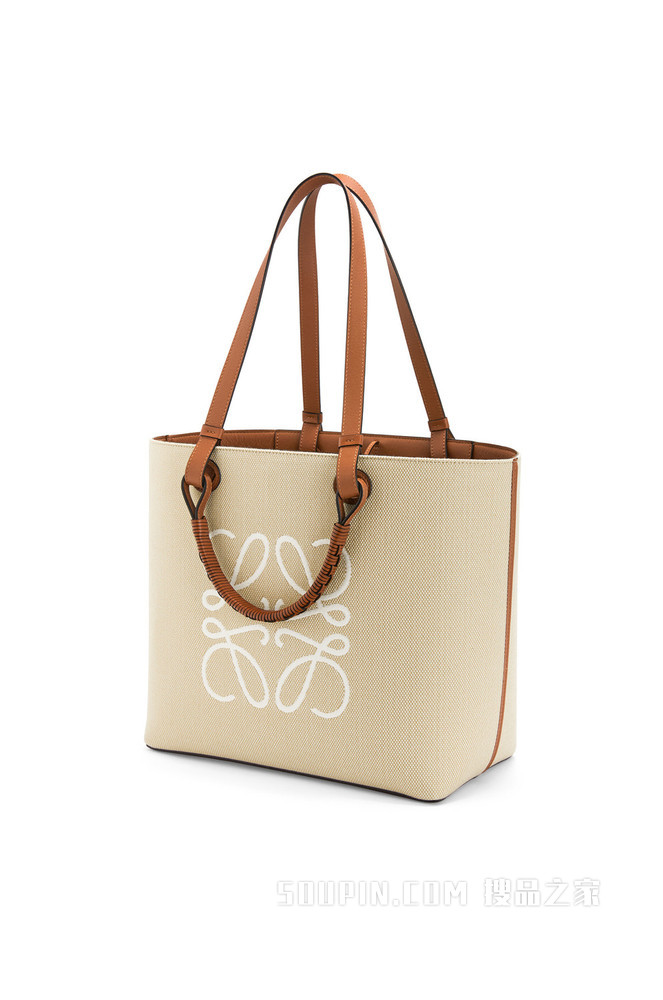 提花布和牛皮革 Anagram Tote 手袋