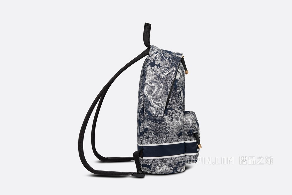 小号 DiorTravel Backpack 双肩背包 蓝色科技面料 Reverse 茹伊印花